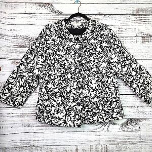 APPLESEED'S PLUS SIZE 14 BLACK‎ WHITE BLAZER COAT JACKET